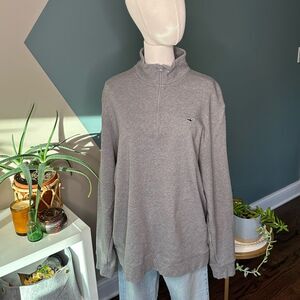 Vineyard Vines Men’s Large Quarter-Zip Pullover Sweater Pima Cotton Heather Gray
